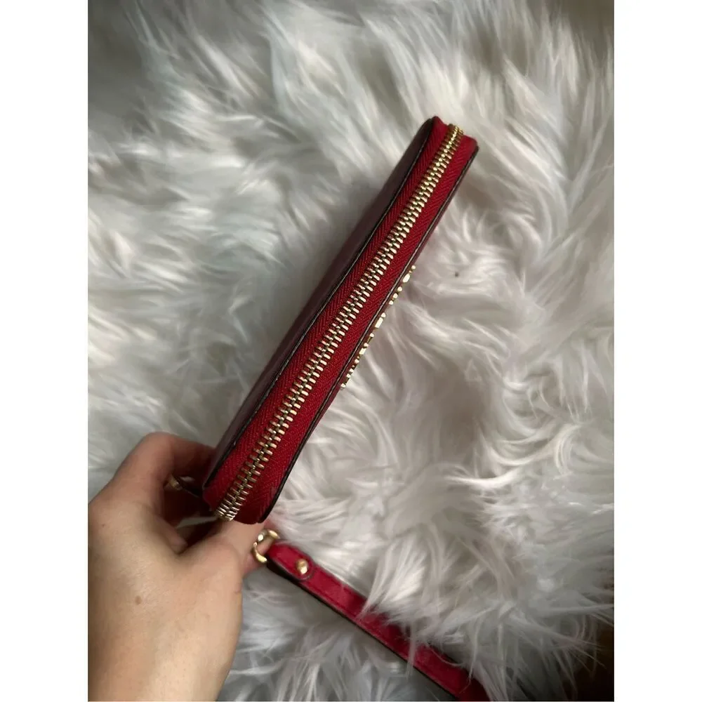 Michael Kors Wristlets Safiano Red Leather Wallet - Picture 6 of 8